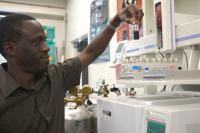 Martin Lawoko in a FBRI lab